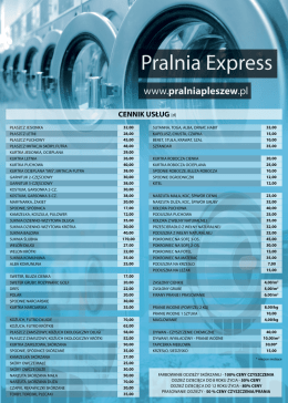Cennik pralni - pralniapleszew.pl – ul. Poznańska 23 PLESZEW