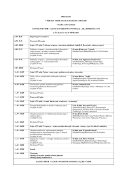 PROGRAM V SZKOŁY DIABETOLOGII DZIECIĘCEJ PTEiDD 4