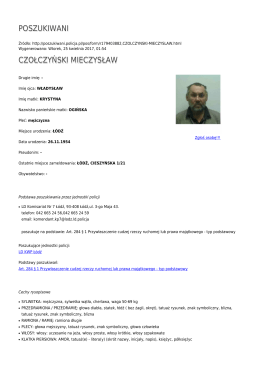 Generuj PDF - Poszukiwani