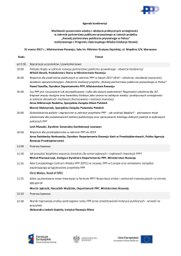 agenda wydarzenia - Ministerstwo Rozwoju