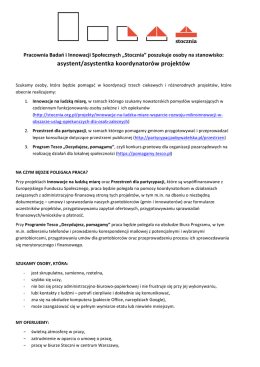 asystent/asystentka koordynatorów projektów