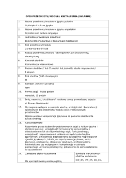 Sylabus - stylistyka i kultura jezyka