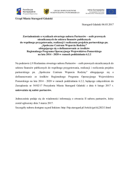 Wyniki naboru Partnerów - Starogard Gdański Urząd Miasta