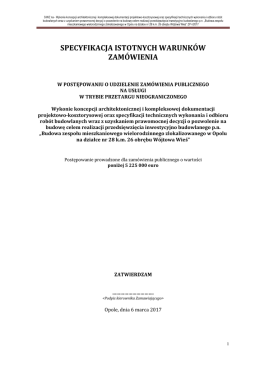 Specyfikacja istotnych warunków zamówienia SIWZ