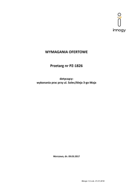 WYMAGANIA OFERTOWE Przetarg nr PZ-1826