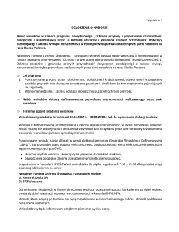 ogłoszenie o naborze - Narodowy Fundusz Ochrony Środowiska i