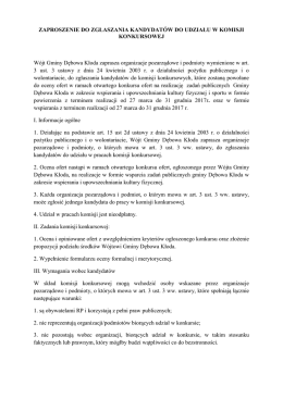 zaproszenie do zgłaszania kandydatów do udziału