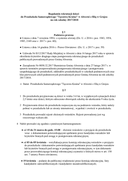 Regulamin rekrutacji rok 2017