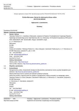Ogloszenie o zamowieniu