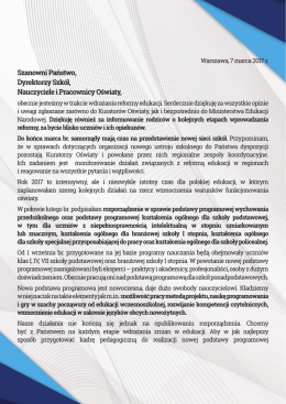 List Minister Edukacji Narodowej - Kuratorium Oświaty w Białymstoku