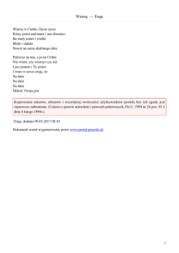 Wierzę. — Enqe - Portal Pisarski
