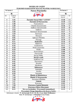 Rozkład jazdy kurs 5:45 - przewozy