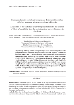 Ocena przydatności podłoża chromogennego do izolacji Clostridium