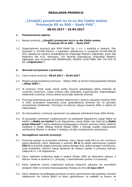 „(Znajdź) przestrzeń na to co dla Ciebie ważne. Promocja 50