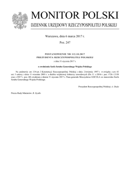 Postanowienie nr 112.10.2017 Prezydenta