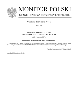 Postanowienie nr 112.12.2017 Prezydenta