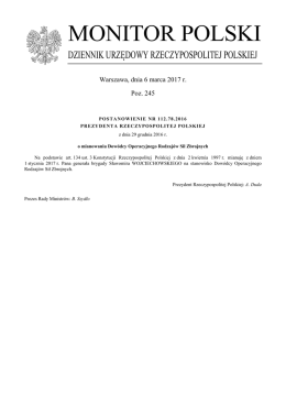 Postanowienie nr 112.78.2016 Prezydenta