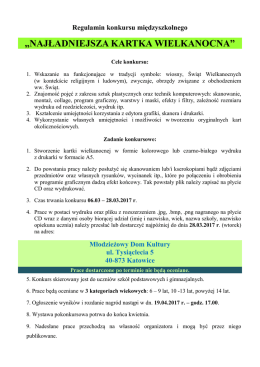 Regulamin konkursu międzyszkolnego - MDK K