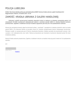 POLICJA LUBELSKA ZAMOŚĆ: KRADŁA UBRANIA Z GALERII