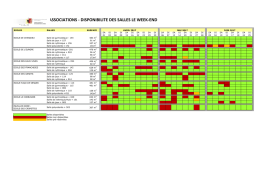Associations: planning des disponibilités des salles le week-end