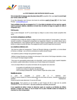 1 poste de SVT - enseigner