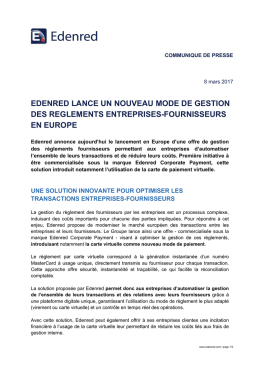 edenred lance un nouveau mode de gestion des reglements