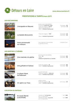 Téléchargez la fiche de tarifs