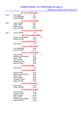 championnat du finistere en salle - Pac-Mac