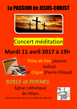 Concert méditation Mardi 11 avril 2017 à 19h
