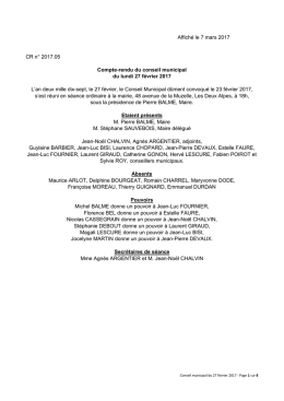 Conseil municipal du 27 février 2017