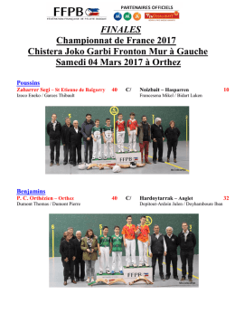 FINALES Championnat de France 2017 Chistera Joko Garbi