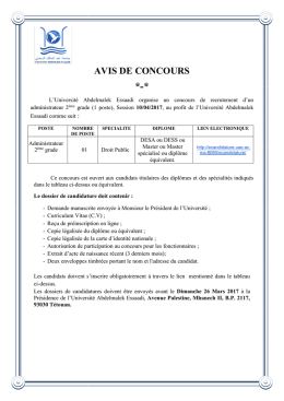 AVIS DE CONCOURS