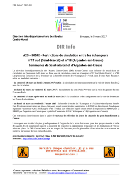COMMUNIQUÉ DE PRESSE - DiR Centre