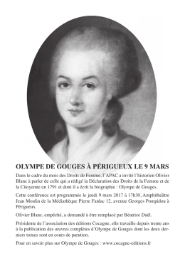 OLYMPE DE GOUGES &Agrave; P&Eacute;RIGUEUX LE 9 MARS