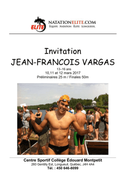 Invitation - Natation Elite Longueuil