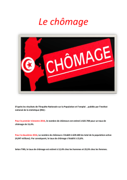 Le chômage - Etudionet