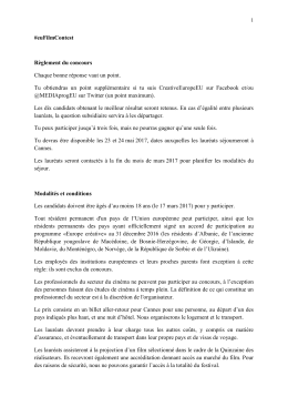 euFilmContest Règlement du concours Chaque bonne réponse vaut