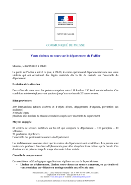 Vents violents en cours sur le département