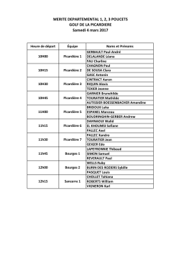 MERITE DEPARTEMENTAL 1, 2, 3 POUCETS GOLF DE LA