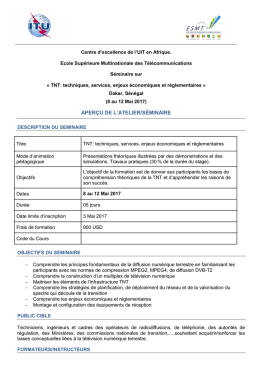 aperçu de l`atelier/séminaire