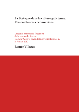 La Bretagne dans la culture galicienne. Ressemblances et connexions