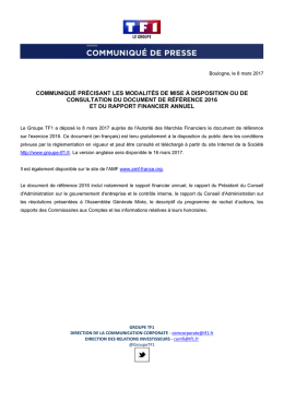 communiqué précisant les modalités de mise à disposition