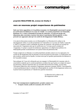 Communiqué du 08.03.2017