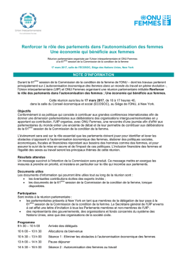 Renforcer le rôle des parlements dans l`autonomisation des femmes