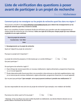 Questions &agrave; poser avant de participer &agrave; un projet de recherche