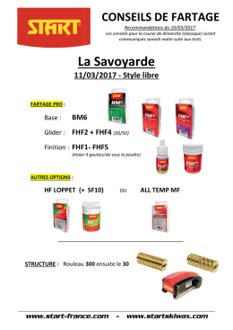 CONSEILS FARTAGE START_La - Ski