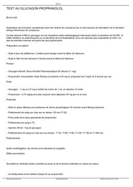 test au glucagon propranolol