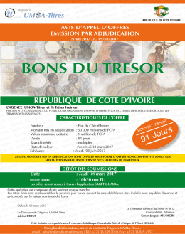 bons du tresor - Agence UMOA