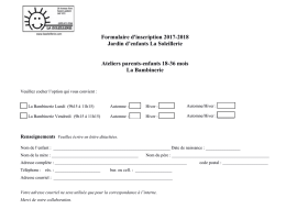 Formulaire d`inscription pour La Bambinerie
