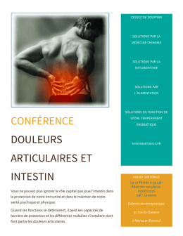 conf&eacute;rence douleurs articulaires et intestin